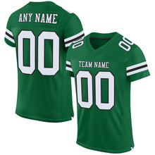 Load image into Gallery viewer, Custom Kelly Green White-Black Mesh Authentic Football Jersey
