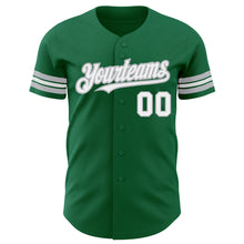 Load image into Gallery viewer, Custom Kelly Green White-Gray Authentic Baseball Jersey
