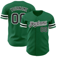 Load image into Gallery viewer, Custom Kelly Green Black-White Authentic Baseball Jersey

