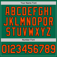 Load image into Gallery viewer, Custom Kelly Green Orange-Black Authentic Throwback Baseball Jersey
