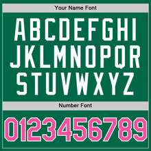 Load image into Gallery viewer, Custom Kelly Green Pink-White Authentic Throwback Baseball Jersey
