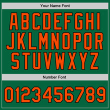 Load image into Gallery viewer, Custom Kelly Green Orange-Black Authentic Throwback Basketball Jersey
