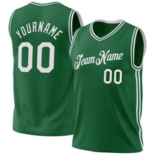 Load image into Gallery viewer, Custom Kelly Green White Authentic Throwback Basketball Jersey
