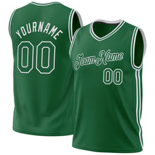 Load image into Gallery viewer, Custom Kelly Green White Authentic Throwback Basketball Jersey
