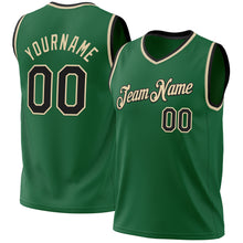 Load image into Gallery viewer, Custom Kelly Green Black-Cream Authentic Throwback Basketball Jersey
