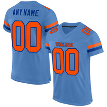Load image into Gallery viewer, Custom Light Blue Orange-Royal Mesh Authentic Football Jersey
