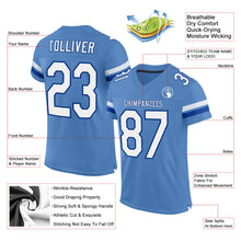 Load image into Gallery viewer, Custom Light Blue White-Royal Mesh Authentic Football Jersey
