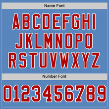 Load image into Gallery viewer, Custom Light Blue Red-White Mesh Authentic Football Jersey
