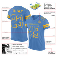 Load image into Gallery viewer, Custom Powder Blue Powder Blue-Gold Mesh Authentic Football Jersey
