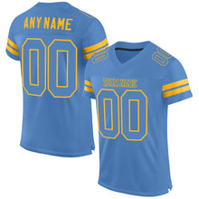 Load image into Gallery viewer, Custom Powder Blue Powder Blue-Gold Mesh Authentic Football Jersey
