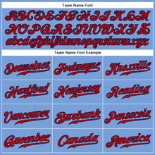 Load image into Gallery viewer, Custom Light Blue Red-Navy Authentic Sleeveless Baseball Jersey

