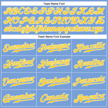 Load image into Gallery viewer, Custom Light Blue Gold-White Authentic Sleeveless Baseball Jersey
