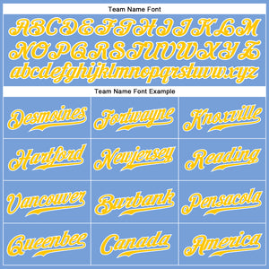 Custom Light Blue Gold-White Authentic Sleeveless Baseball Jersey