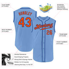 Load image into Gallery viewer, Custom Light Blue Orange-Royal Authentic Sleeveless Baseball Jersey
