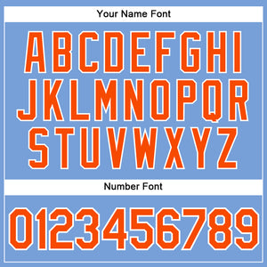 Custom Light Blue Orange-White Authentic Sleeveless Baseball Jersey