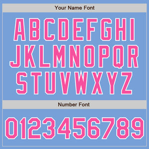 Custom Light Blue Pink-White Authentic Baseball Jersey