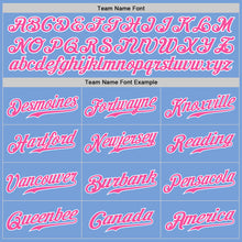 Load image into Gallery viewer, Custom Light Blue Pink-White Authentic Baseball Jersey
