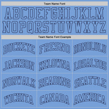 Load image into Gallery viewer, Custom Light Blue Light Blue-Navy Authentic Throwback Basketball Jersey
