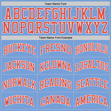 Load image into Gallery viewer, Custom Light Blue Orange-White Authentic Throwback Basketball Jersey

