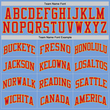 Load image into Gallery viewer, Custom Light Blue Red-Gold Authentic Throwback Basketball Jersey
