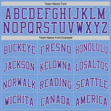 Load image into Gallery viewer, Custom Light Blue Purple-White Authentic Throwback Basketball Jersey
