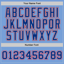 Load image into Gallery viewer, Custom Light Blue Royal-Red Authentic Throwback Basketball Jersey
