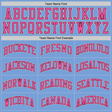 Load image into Gallery viewer, Custom Light Blue Pink-Black Authentic Throwback Basketball Jersey
