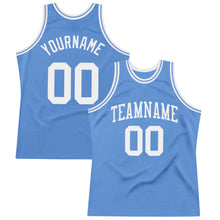 Load image into Gallery viewer, Custom Light Blue White Authentic Throwback Basketball Jersey
