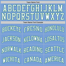Load image into Gallery viewer, Custom Light Blue White-Kelly Green Authentic Throwback Basketball Jersey
