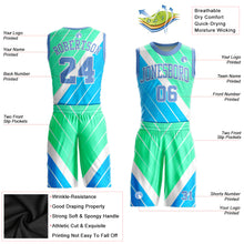 Load image into Gallery viewer, Custom Light Blue Light Blue-Green Round Neck Sublimation Basketball Suit Jersey
