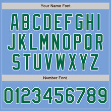 Load image into Gallery viewer, Custom Light Blue Kelly Green-White Authentic Baseball Jersey
