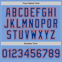 Load image into Gallery viewer, Custom Light Blue Royal-Red Authentic Baseball Jersey
