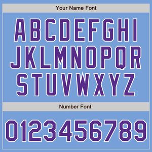 Custom Light Blue Purple-White Authentic Baseball Jersey