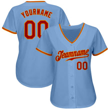Load image into Gallery viewer, Custom Light Blue Red-Gold Authentic Baseball Jersey
