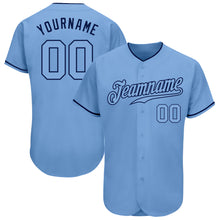 Load image into Gallery viewer, Custom Light Blue Light Blue-Navy Authentic Baseball Jersey
