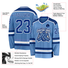 Load image into Gallery viewer, Custom Light Blue Royal-White Hockey Jersey
