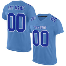 Load image into Gallery viewer, Custom Light Blue Royal-White Mesh Authentic Football Jersey
