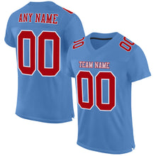 Load image into Gallery viewer, Custom Light Blue Red-White Mesh Authentic Football Jersey
