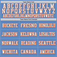 Load image into Gallery viewer, Custom Light Blue Orange-White Mesh Authentic Football Jersey
