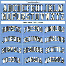 Load image into Gallery viewer, Custom Light Blue Cream-Black Authentic Throwback Basketball Jersey
