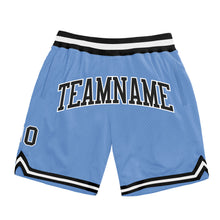 Load image into Gallery viewer, Custom Light Blue Black-White Authentic Throwback Basketball Shorts
