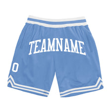 Load image into Gallery viewer, Custom Light Blue White Authentic Throwback Basketball Shorts
