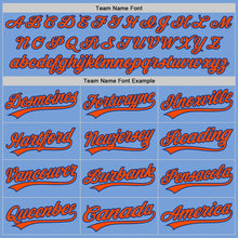 Load image into Gallery viewer, Custom Light Blue Orange-Royal Authentic Baseball Jersey
