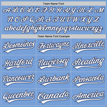 Load image into Gallery viewer, Custom Light Blue White-Navy Authentic Baseball Jersey
