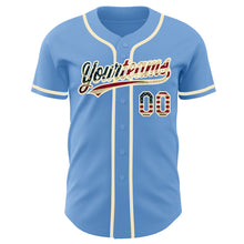 Load image into Gallery viewer, Custom Light Blue Vintage USA Flag-Cream Authentic Baseball Jersey
