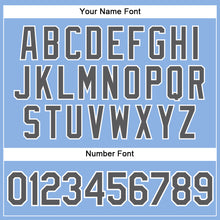 Load image into Gallery viewer, Custom Light Blue White Pinstripe Steel Gray Authentic Baseball Jersey
