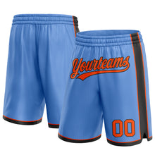 Load image into Gallery viewer, Custom Light Blue Orange-Black Authentic Basketball Shorts
