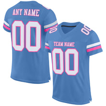 Load image into Gallery viewer, Custom Electric Blue White-Pink Mesh Authentic Football Jersey
