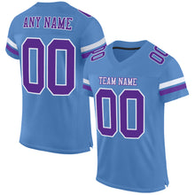 Load image into Gallery viewer, Custom Electric Blue Purple-White Mesh Authentic Football Jersey
