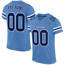 Load image into Gallery viewer, Custom Electric Blue Navy-White Mesh Authentic Football Jersey

